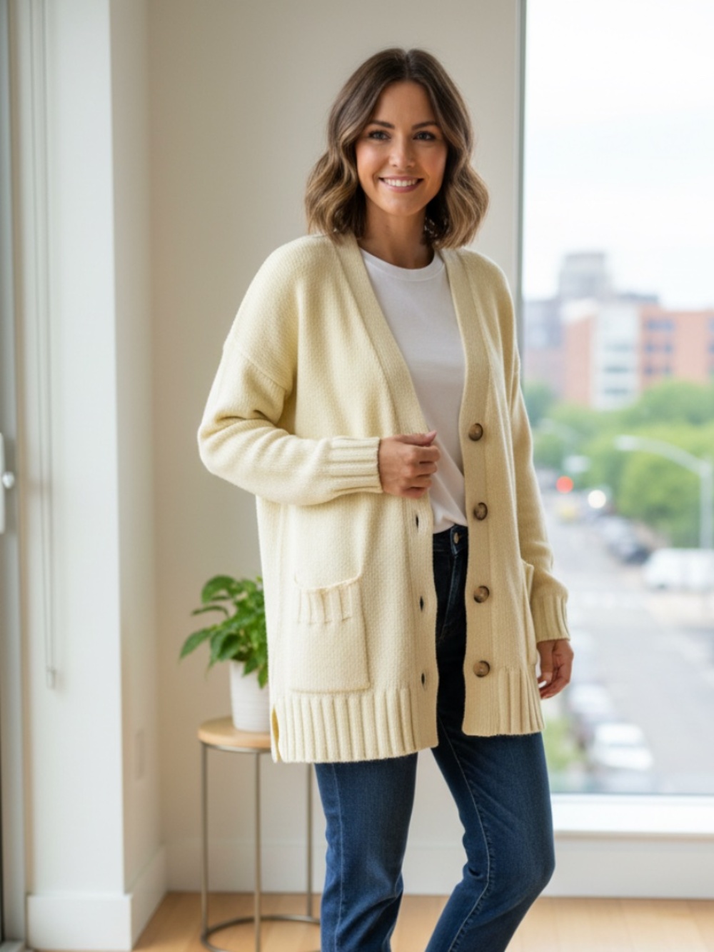 Loft oversized yellow sweater Lg